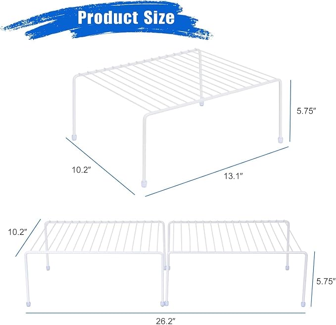 Medium Cabinet Storage Shelf Rack, 6 Shelves, Kitchen Counter and Cabinet Shelf - Image 3