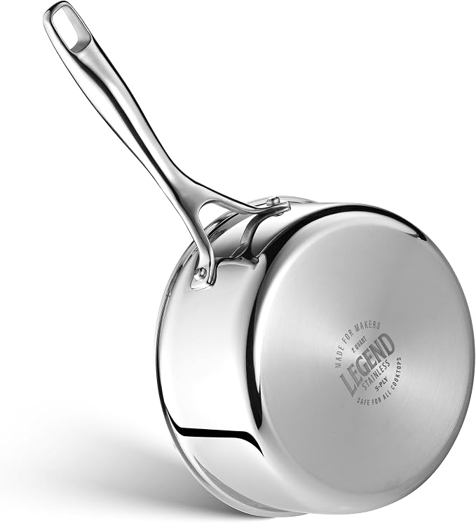 LEGEND COOKWARE 5-Ply Stainless Steel 2-Quart Sauce Pan - Image 7