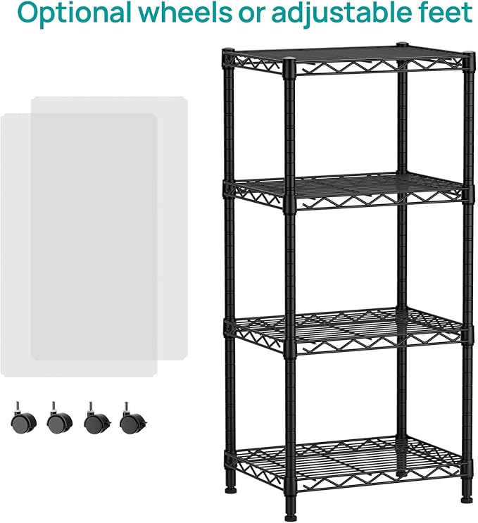 SINGAYE 4 Small Shelves Storage Shelf Wire Shelving Unit Metal Shelf Adjustable - Image 4