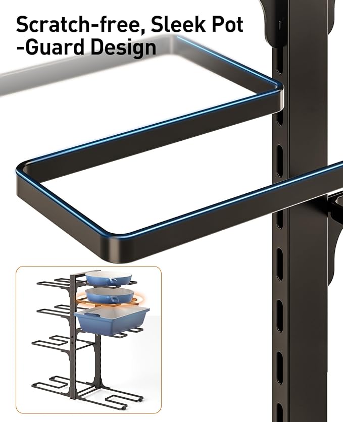 ORDORA Pots and Pans Organizer under Cabinet, 20.8" Height Heavy Duty 120LBS - Image 7