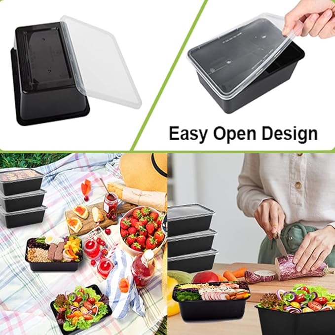 50-Pack Meal Prep Containers, 26 OZ Microwavable Reusable Food Containers - Image 6