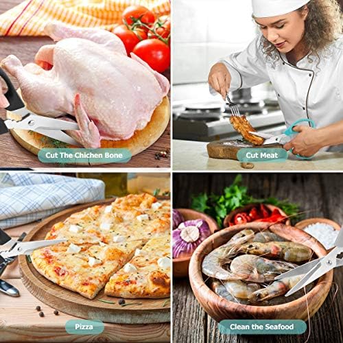 iBayam 3-Color Stainless Steel Dishwasher Safe Kitchen Shears Food