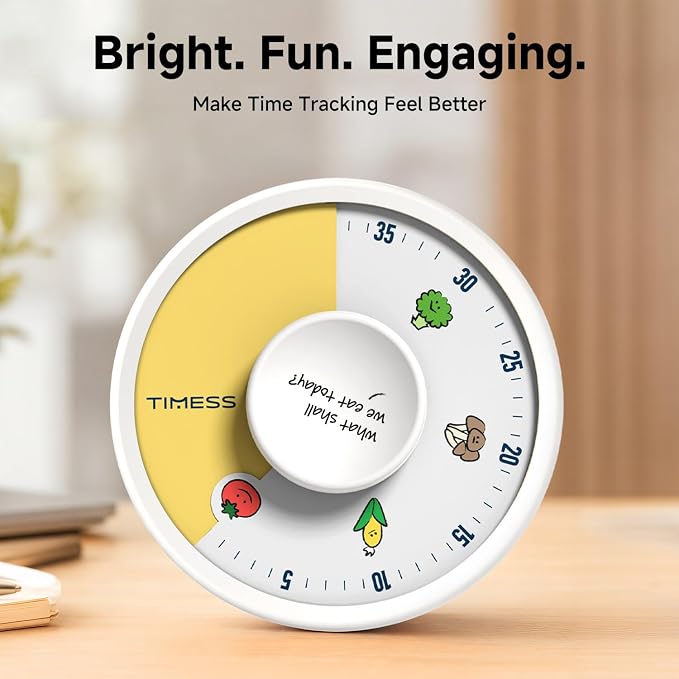 60-Minute Visual Timer, Twist to Set, Loud Battery-Powered Alarm, Easy Manual - Image 7