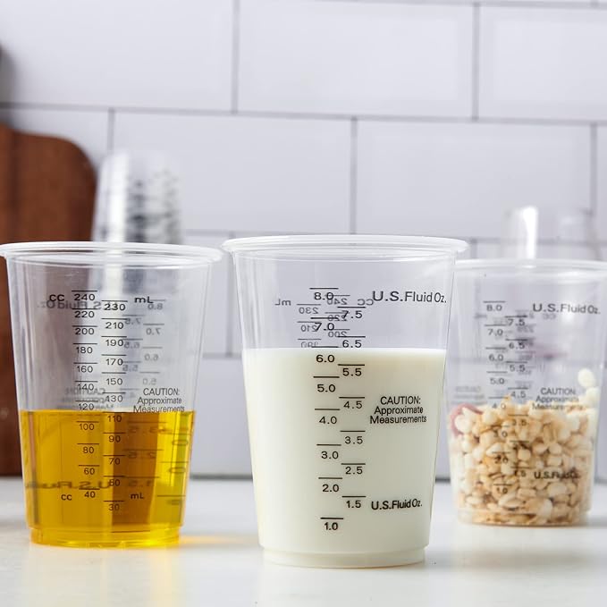 100 PACK Plastic Measuring Cups, 10 oz Disposable Mixing Cups - Image 5