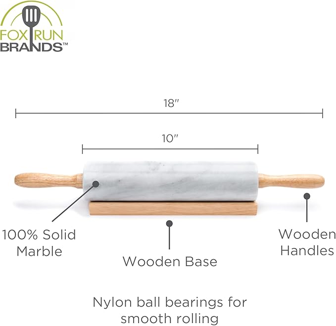 Fox Run Polished Marble Rolling Pin - Image 5