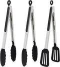 12 Inch Kitchen Tongs Set of 3, Silicone Tongs by Pharamat