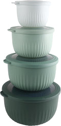 COOK WITH COLOR Prep Bowls with Lids- Wide and Deep Nesting Plastic Small by CookwithColor
