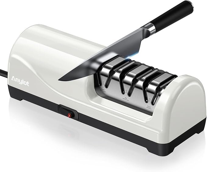 Kitchen Electric Knife Sharpener, 3-Stage Diamond Knife Sharpener Electric by Anylot