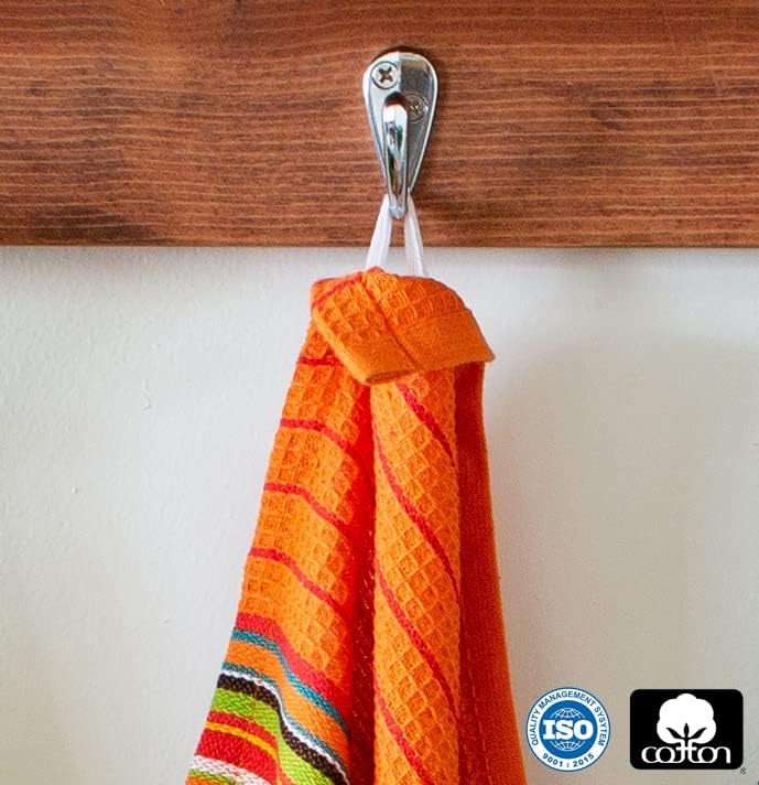 COTTON CRAFT Salsa Stripe Kitchen Towels - 12 Pack 100% Cotton Dish