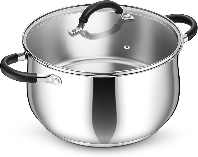 P&P CHEF Stainless Steel Stock Pot, 8 Qt Cooking Soup Pot by PPCHEF