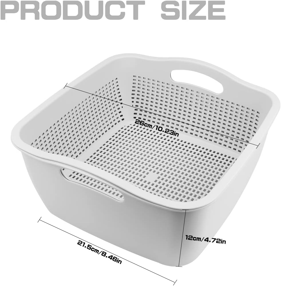 Double-layer Draining Basket Plastic Fruits Vegetable Washing Basket