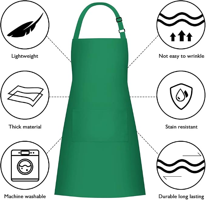 Jubatus 2 Pack 100% Cotton Aprons - Image 6