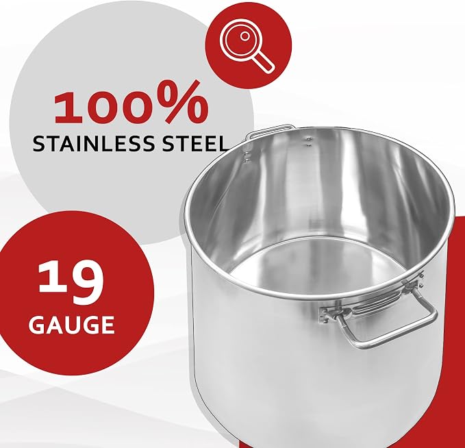 Concord 50 Quart Stainless Steel Stock Pot Cookware - Image 8