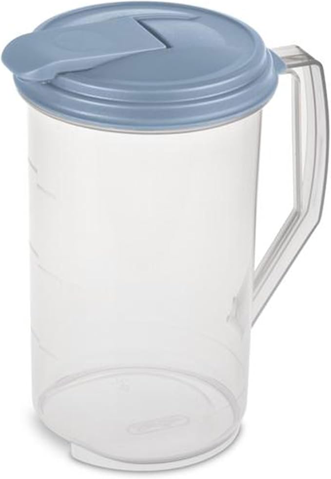 Sterilite 2 Quart Clear Round Plastic Pitcher, Dishwasher Proof by Sterilite