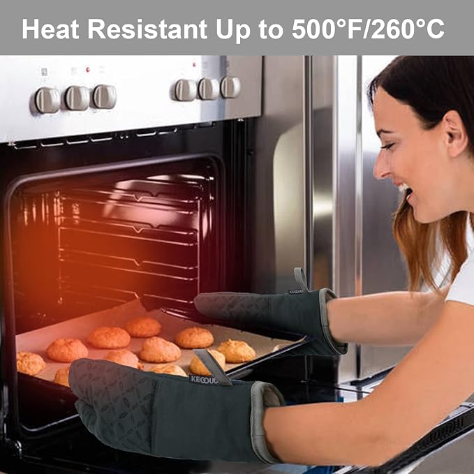 KEGOUU Oven Mitts and Pot Holders 6pcs Set, Kitchen Oven Glove High Heat - Image 6