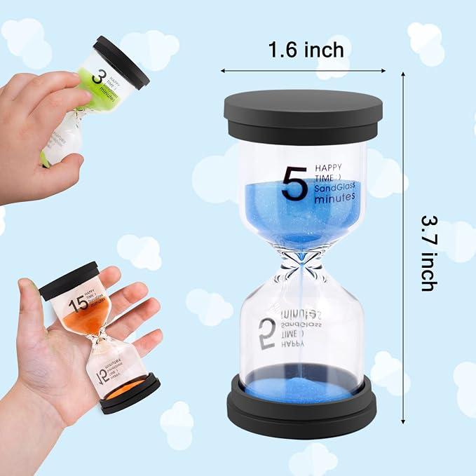 Sand Timer, Sand Timers Colorful 1/3/5/10/15/30 Minutes Sandglass Timer - Image 2