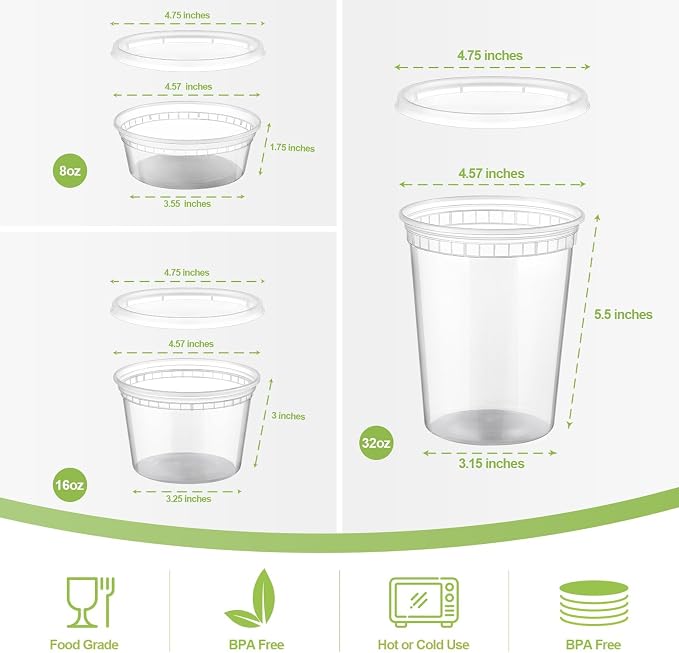 AOZITA 48 Sets Plastic Deli Containers - Image 2