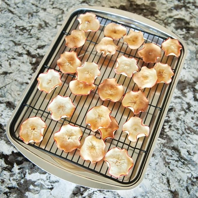 Nordic Ware Oven Crisp Baking Tray 2pc Set Includes Pan and Rack; Natural - Image 7