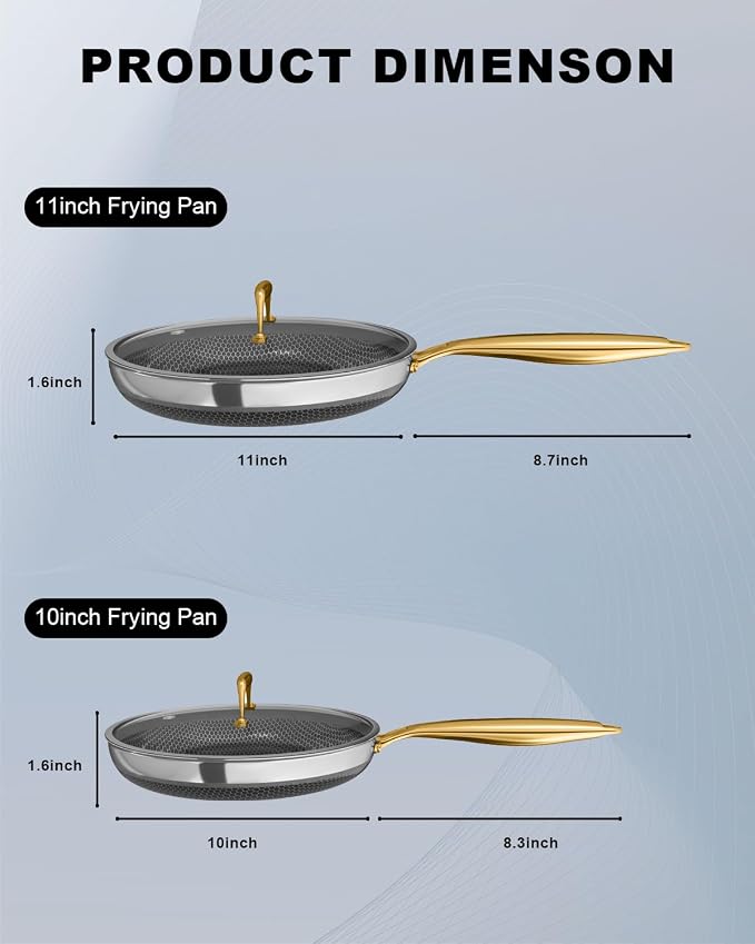 FogDream 10" 11" Stainless Steel Frying Pan - Image 6