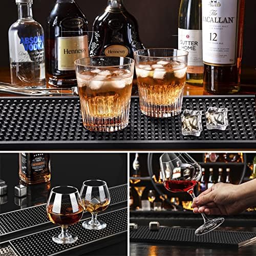 2PCS 23.65 x 3" Rubber Bar Mats, Non-Slip Bar Service Spill Mat for