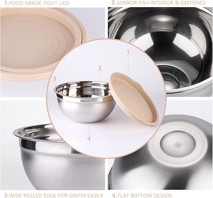 Leidawn Mixing Bowls with Lids set - Image 2