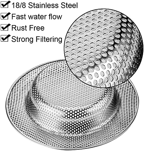 Kitchen Sink Strainer, 2-Pack, 4.5 Inch