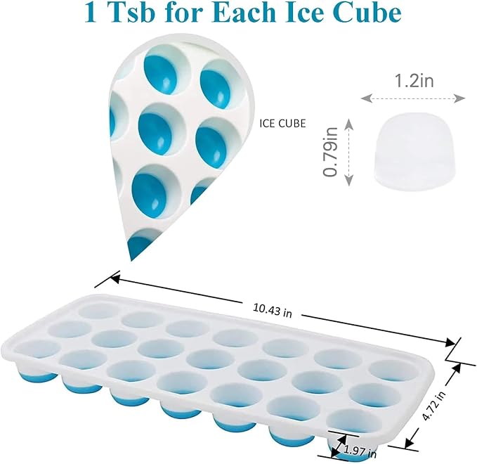 Ice Cube Trays with Lids BPA Free, 4 Pack Easy Release Silicone Ice Cube Trays - Image 2