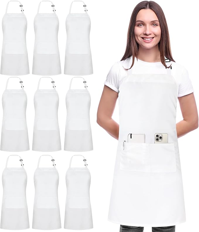 Utopia Kitchen 10 Pack Bib Apron Adjustable by UTOPIAKITCHEN