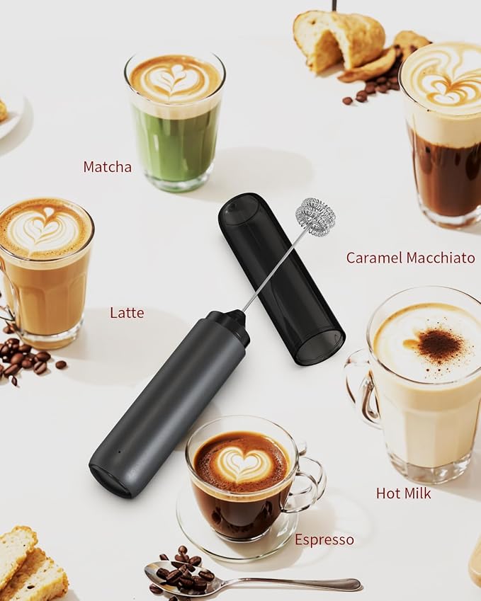 CIRCLE JOY Rechargeable Milk Frother Hanheld, Dual Coil Whisk Head Electric - Image 7