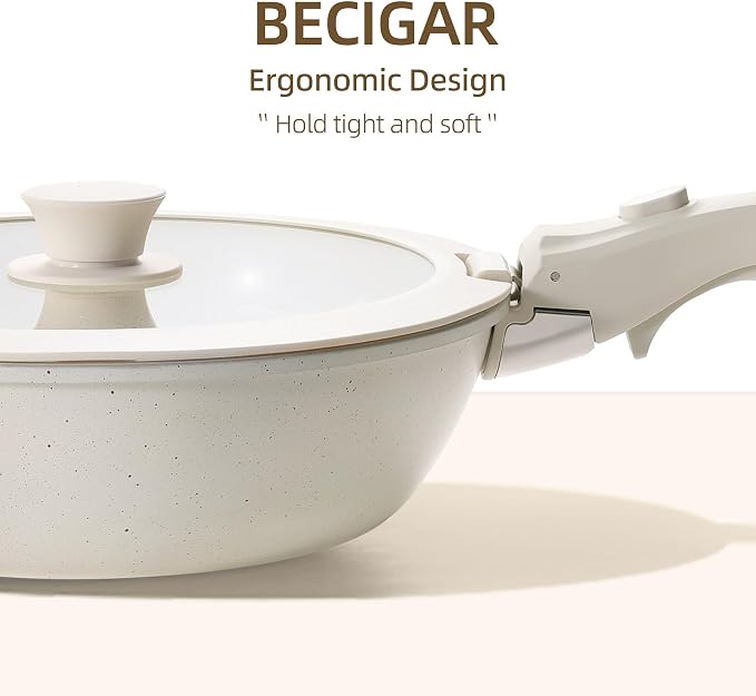 BECIGAR 23PCS Ceramic Pots and Pans Set, Removable Handle Pots and Pans Set - Image 4