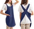 Cotton Cross Back Aprons Solid Color Cooking Kitchen Garden Smock by Caatoor