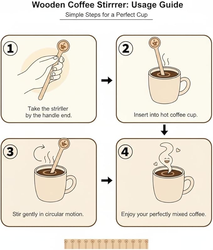 Coffee Stirrers Stir Sticks Wooden Beverage Mixer - Image 3