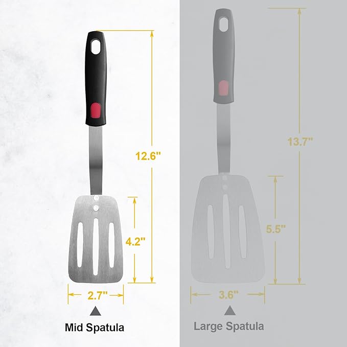 Stainless Steel Spatula, Flexible Metal Slotted Turner - Image 7