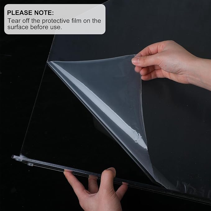Vesici 2 Pcs Clear Acrylic Sink Splash Guard Freestanding Panel Barrier - Image 3