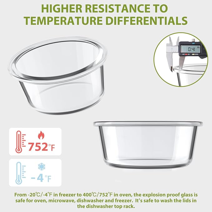 Freshmage 12oz Glass Meal Prep Containers, 1.5 Cup Food Storage Container - Image 5