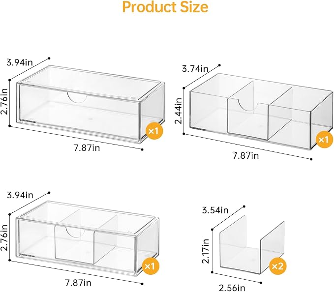 PAVSTINE Medicine Cabinet Organizer 3 Pack, Plastic Stackable Storage - Image 2