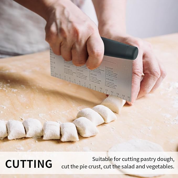Stainless Steel Dough Bench Scraper & Chopper, Pastry Cutter - Image 5