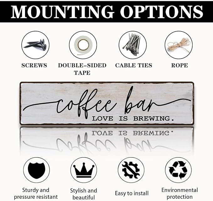 Coffee Bar Sign, Love is Brewing Signs, Retro Metal Tin Sign, Vintage Coffees - Image 3