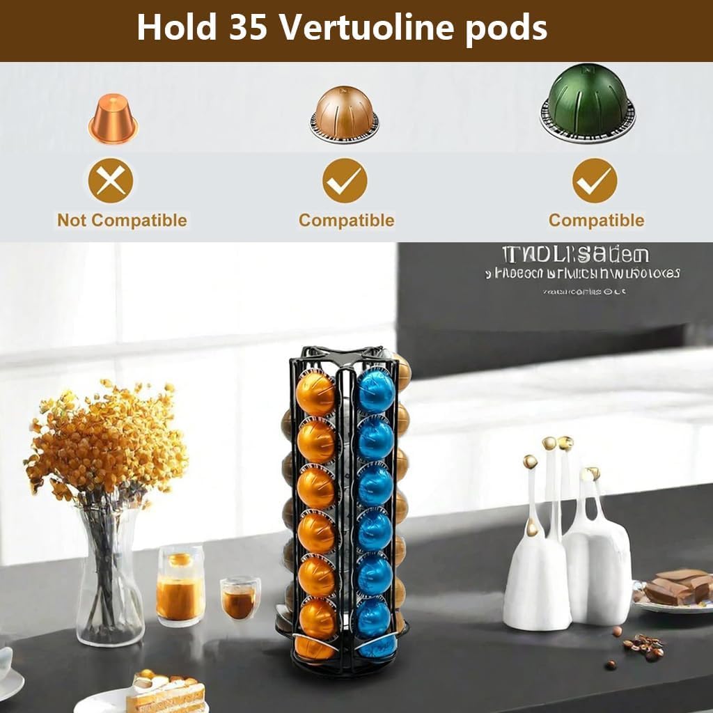 Miuly Coffee Capsule Holder For Nespresso Vertuoline, Coffee Capsule