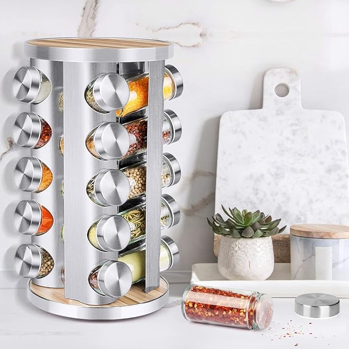 Spice Rack Organizer with Jars for Cabinet Revolving/Rotating Seasoning - Image 7