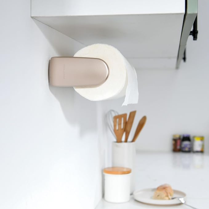 simpletome Paper Towel Holder ONE Hand Tear Adaptive Tension Arm Adjustable - Image 7