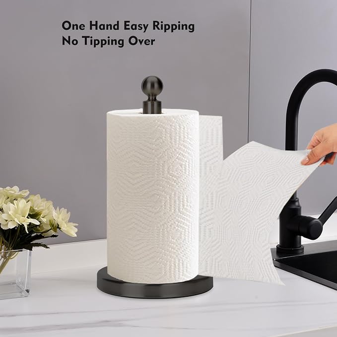 Kalitro Paper Towel Holder Countertop, Standing Paper Towel Roll Holder - Image 2