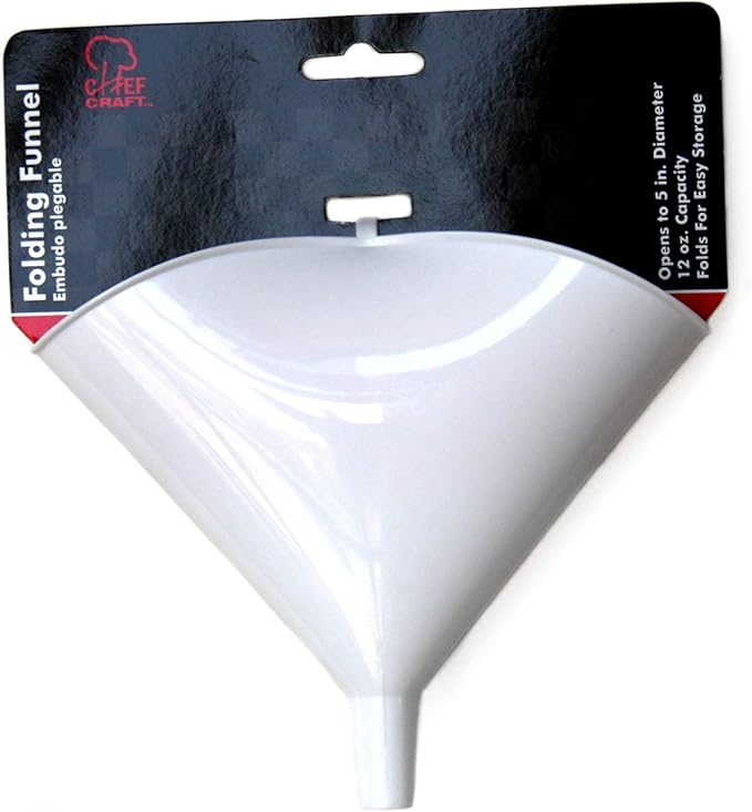 Chef Craft Select Plastic Folding Funnel, 5 inch Diameter 12 Ounce Capacity - Image 2