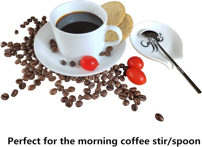Coffee Spoon Rest, Small Ceramic Coffee Spoon Holder, Porcelain Spoon Holder - Image 2