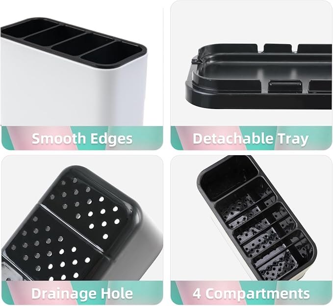 LIBODOUR Utensil Holder, Stainless Steel Caddy Counter, Spoon holder, 4 - Image 5