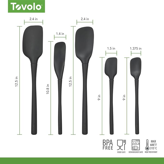 Tovolo Flex Core 5 Piece Silicone Spatula Set Heat Resistant All Silicone - Image 6