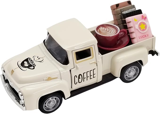Coffee Bar Decor Vintage Mini Metal Pickup Truck Decor by Unknown