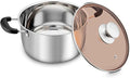 TeamFar Stock Pot 6 qt, Stainless Steel Stock Pasta Soup Pot by TeamFar