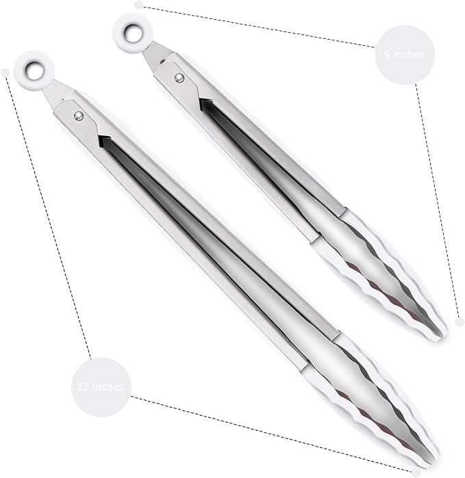 2 Pack Silicone Kitchen Tongs – 9" & 12" Set, Heat Resistant up to 500°F - Image 4
