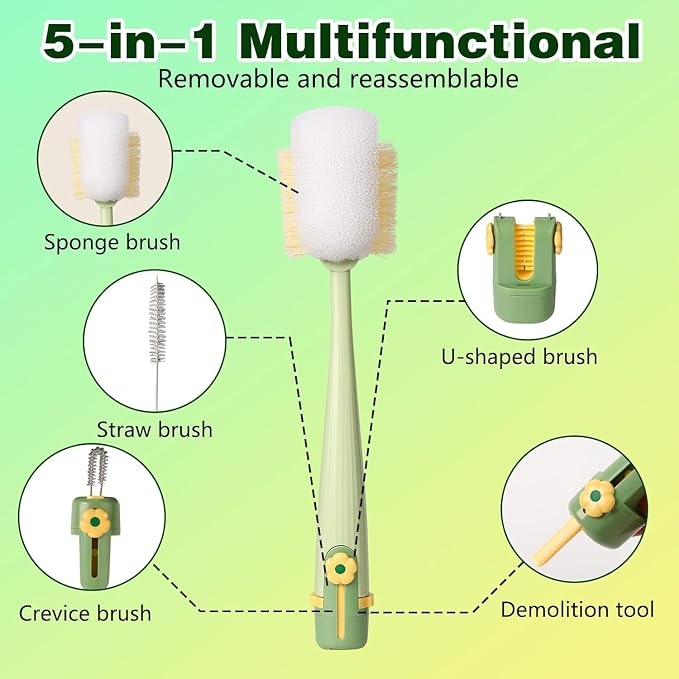 5-in-1 Bottle Cleaning Brush Set, Portable Brush Tools - Image 7
